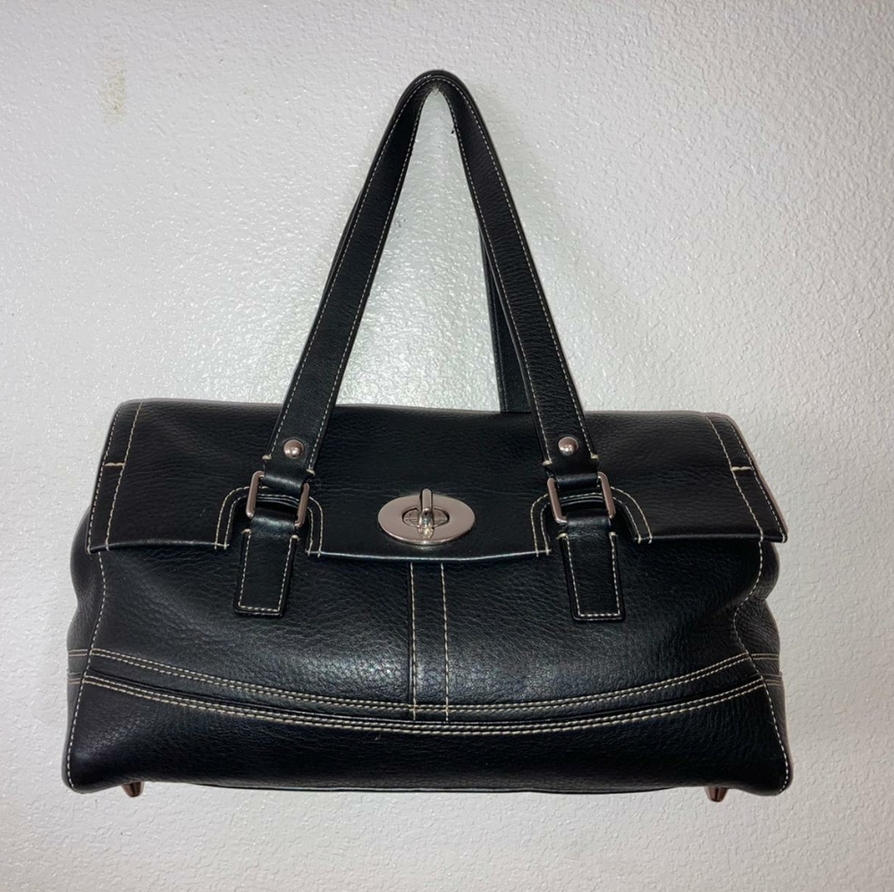 Black leather purse